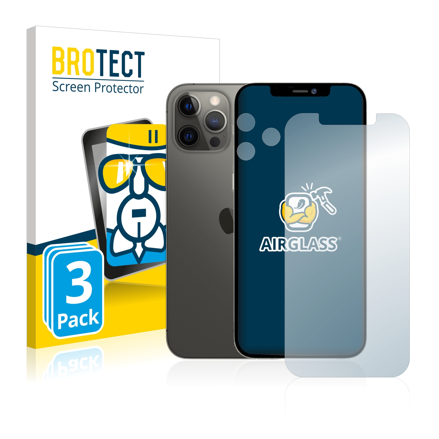 Pro Schutzfolie(für BROTECT Apple Max) 3x klare Airglass iPhone 12