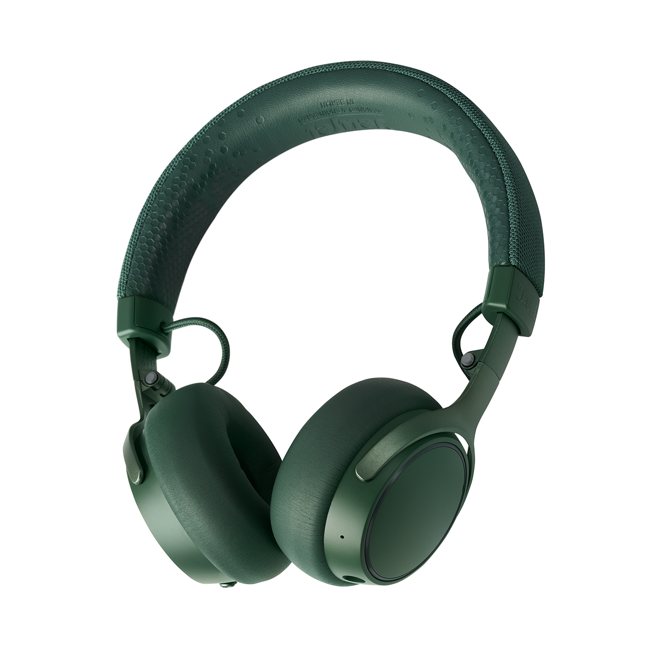 Grüne Kopfhörer, Over-Ear-Design. Die Ohrmuscheln sind rund, das Kopfband ist gepolstert.