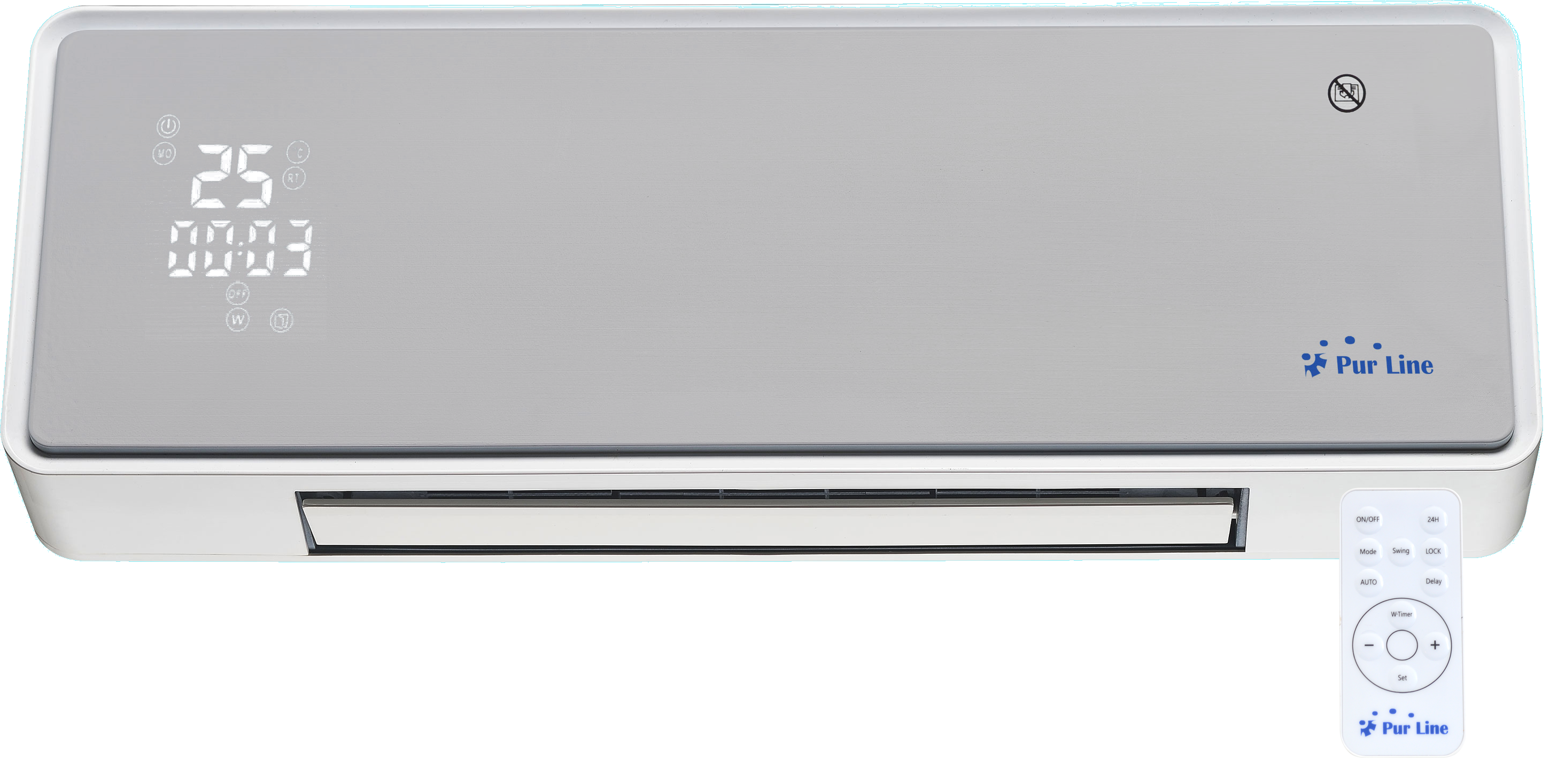 Calefactor Mural 2000 w frontal de cristal blanco mando a distancia y temporizador termoventiladores purline hoti m80 2000w