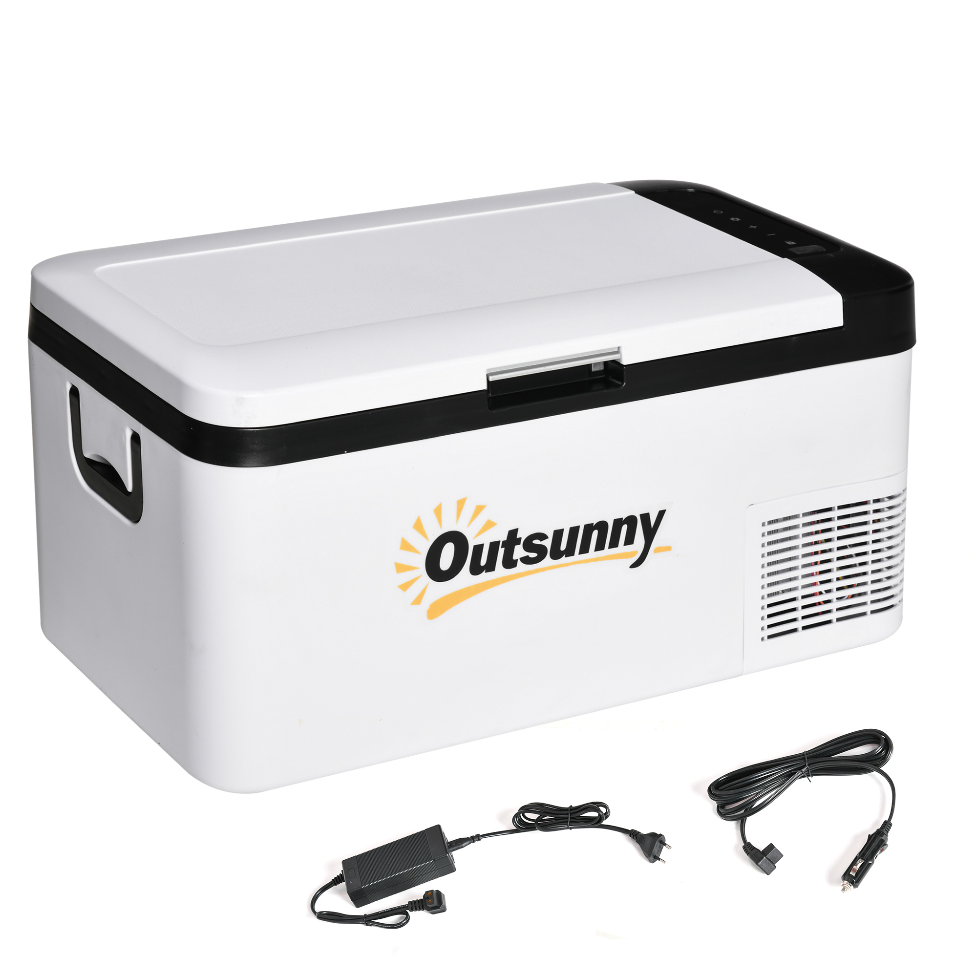 Nevera Outsunny Blanco congelador compresor plegables refrigerador dp b09vc1t85t 18l hasta 20oc luz 585x335x292cm