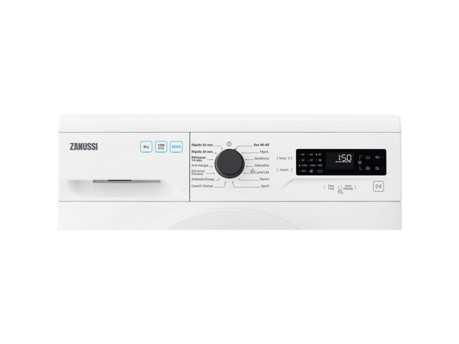 Lavadora carga frontal - ZWF824A5W2 914918427 ZANUSSI, 8 kg, Blanco