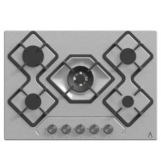 Placa de gas - ALPHA ALP-ULUX, 5 zonas, 64,50 cm, Inox