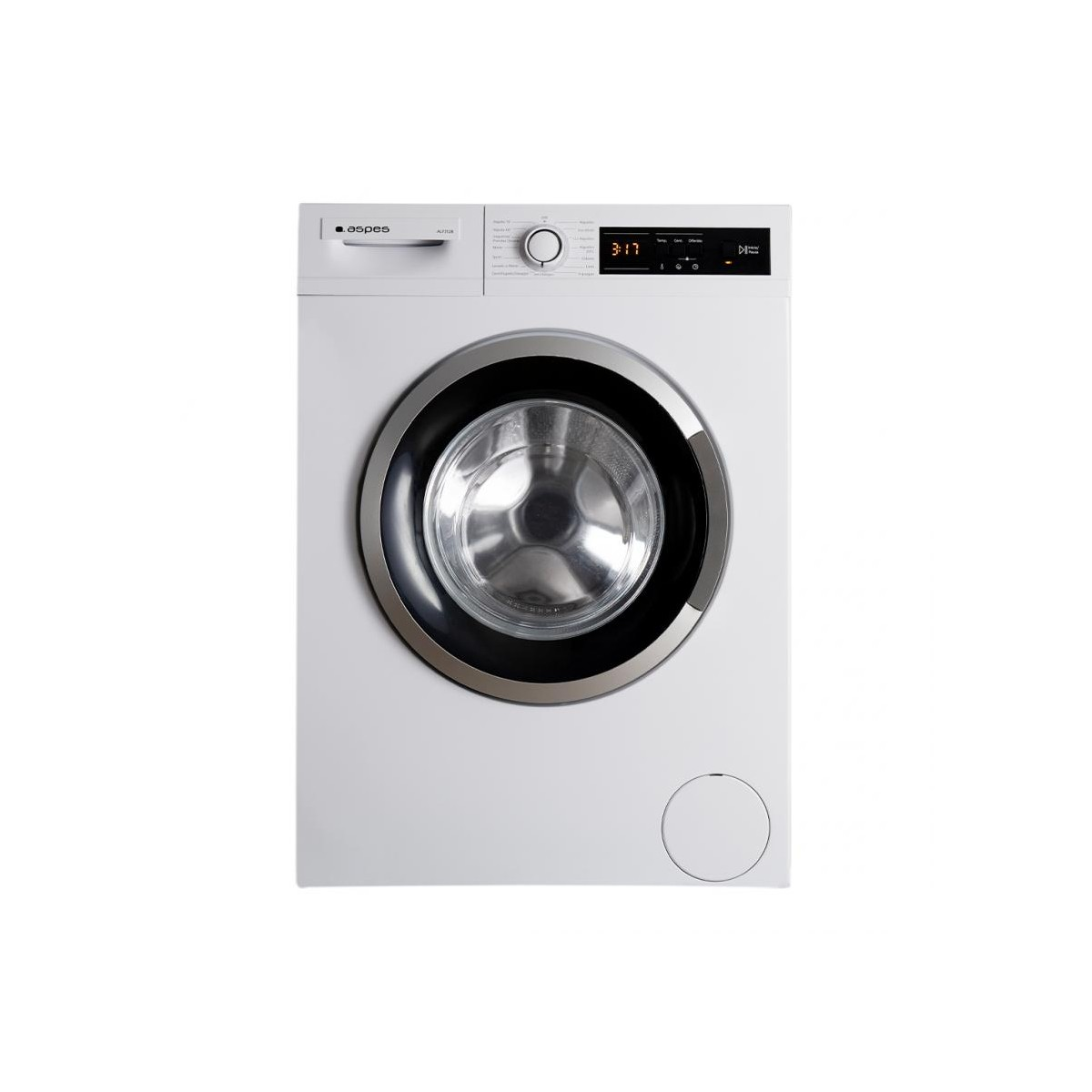 Lavadora 8kg Aspes universal 1200 rpm 845cm 597cm 557cm blanca display digital alf2128 8