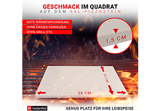 HEIDENFELD HF-PS 38 x 30 x 1,5 cm Pizzastein, weiß
