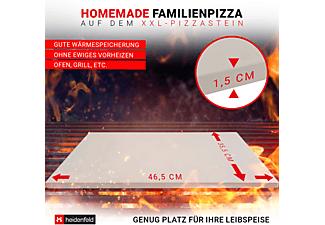 HEIDENFELD HF-PS 46,5 x 35,5 x 1,5 cm Pizzastein, weiß