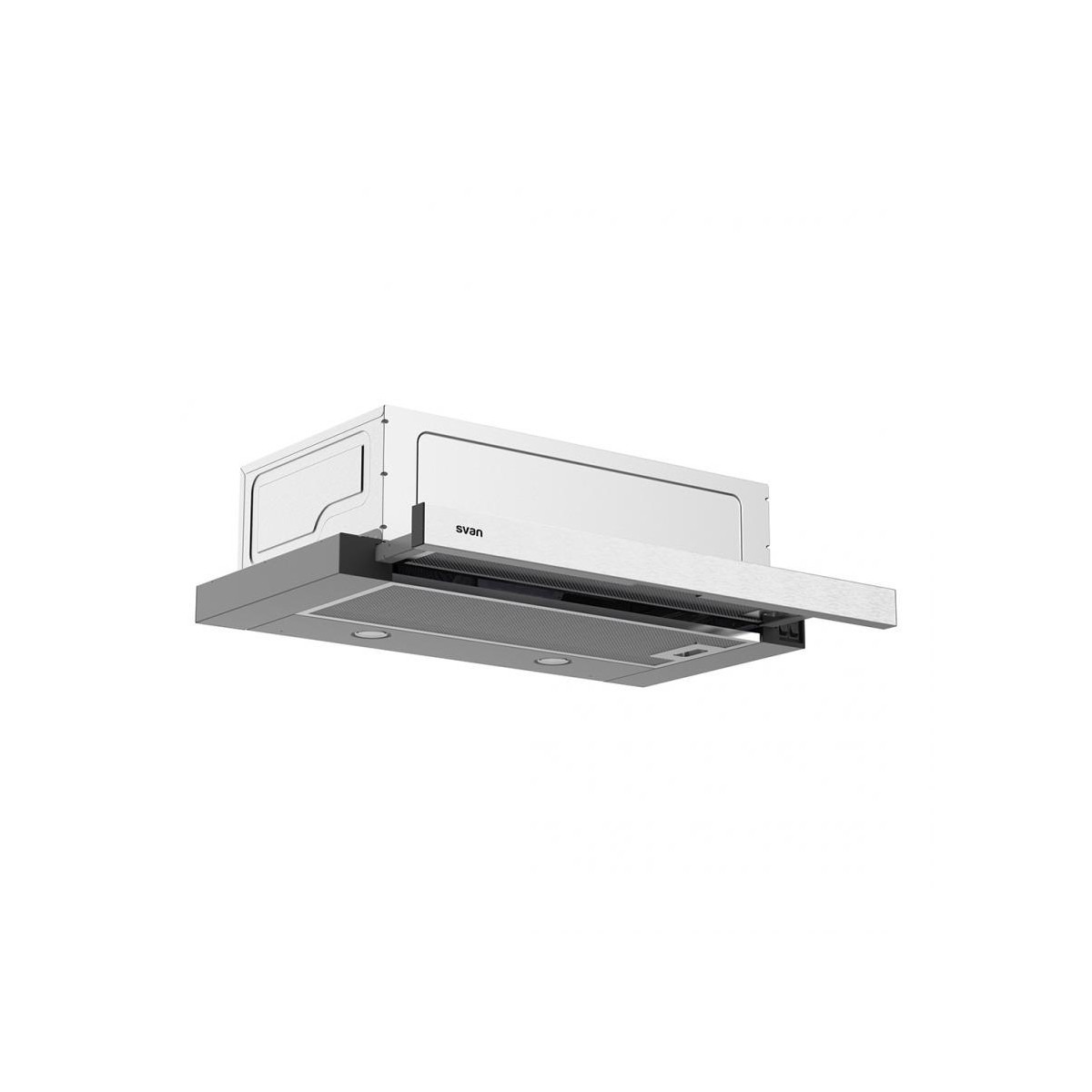 Campana Svan Inox 17.6cm 59.5cm 42cm 450m3h led 59db f.