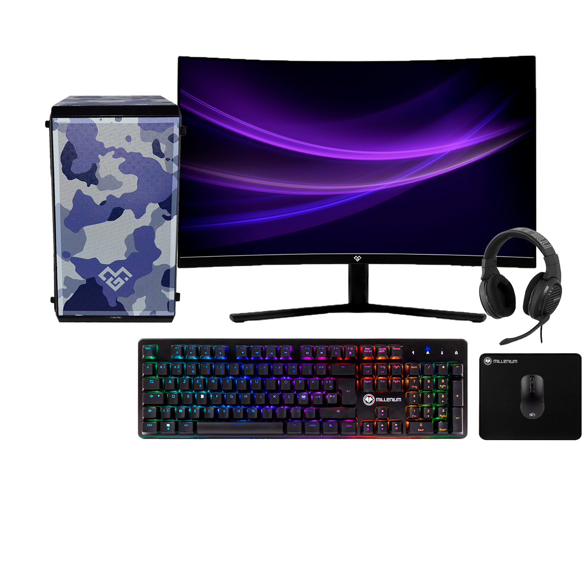 Pc Gaming Millenium packreksai2022 intel core i5 10400f 16 gb 1 tb hdd nvidia geforce rtx 3060 12go windows 10 home 64 bits negro reksai completo i510400f16gb1tb+240gb ssdrtx monitor curvo de 27 144