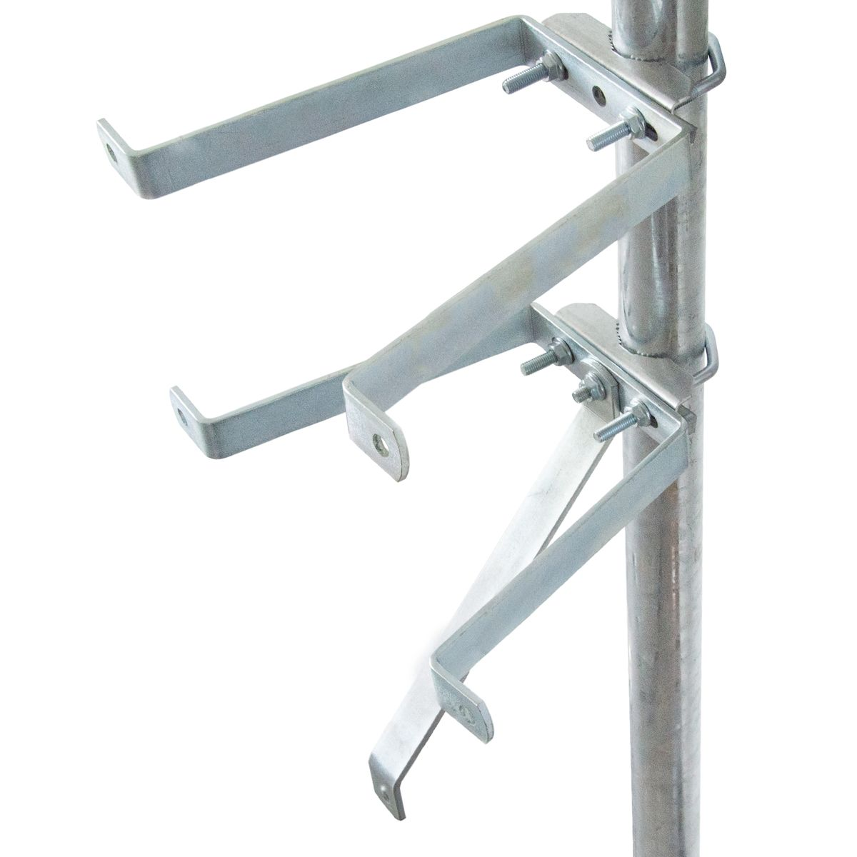 PREMIUMX Mauerhalter 40cm Ø 60mm für SAT Wandabstandshalter, Stahl bis Silber Mast Wandabstandshalter