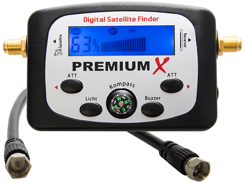 PREMIUMX PXF21 Digital Satellitenfinder LCD Sat Finder mit Kompass und