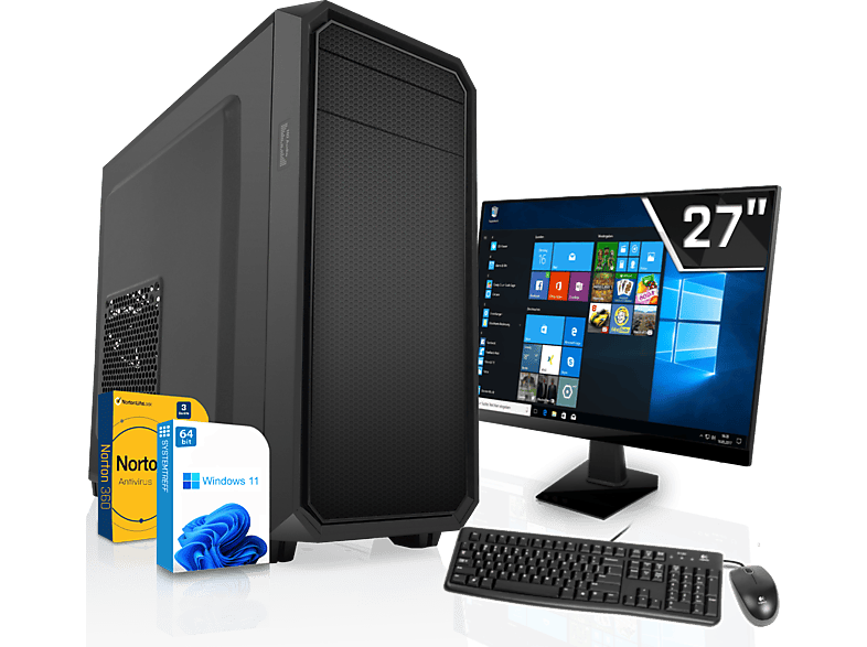 SYSTEMTREFF Office Komplett Intel Core i710700KF, Komplett PC mit i710700KF Prozessor, 8 GB