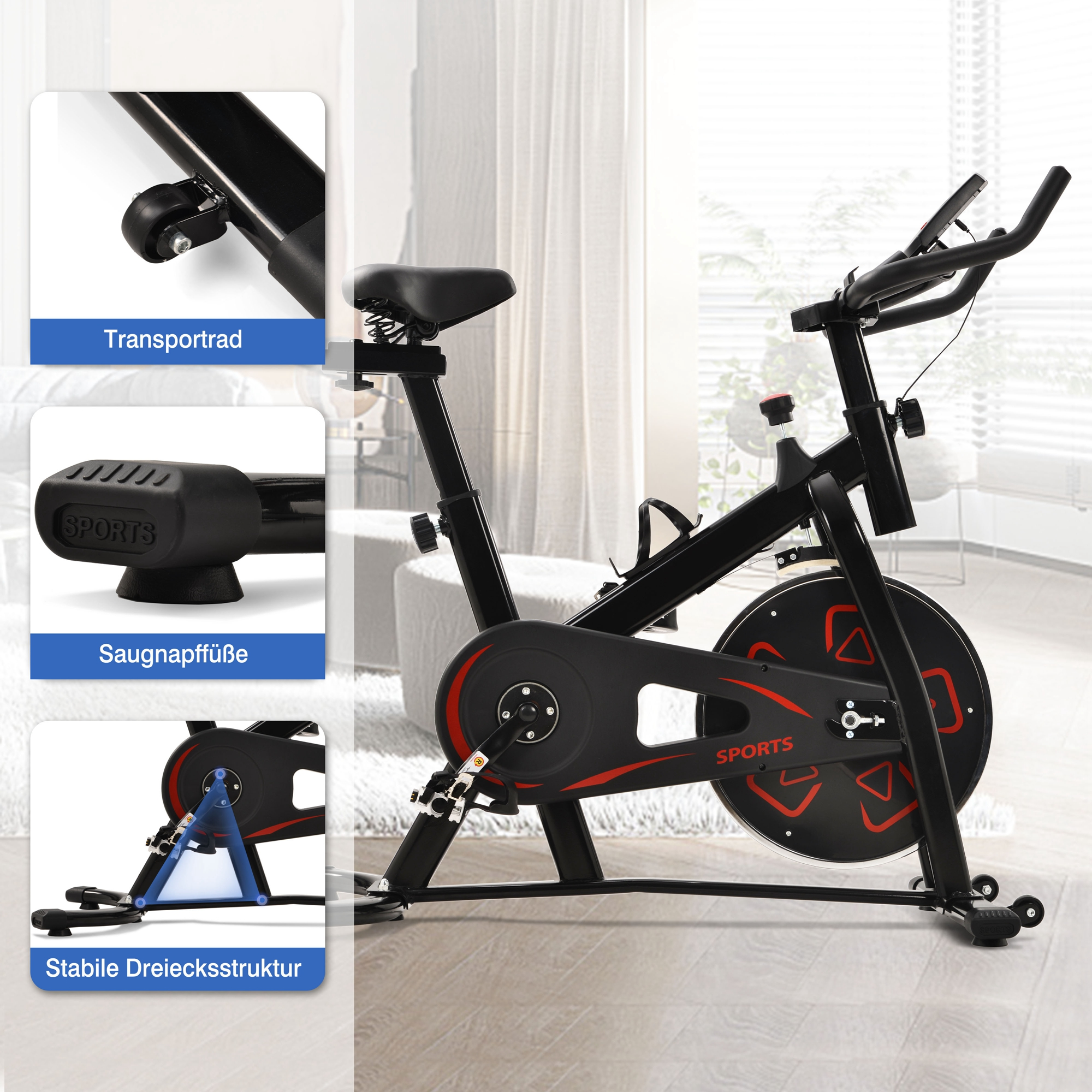 S6 MERAX Heimtrainer, Schwarz MR-FTBK-Model