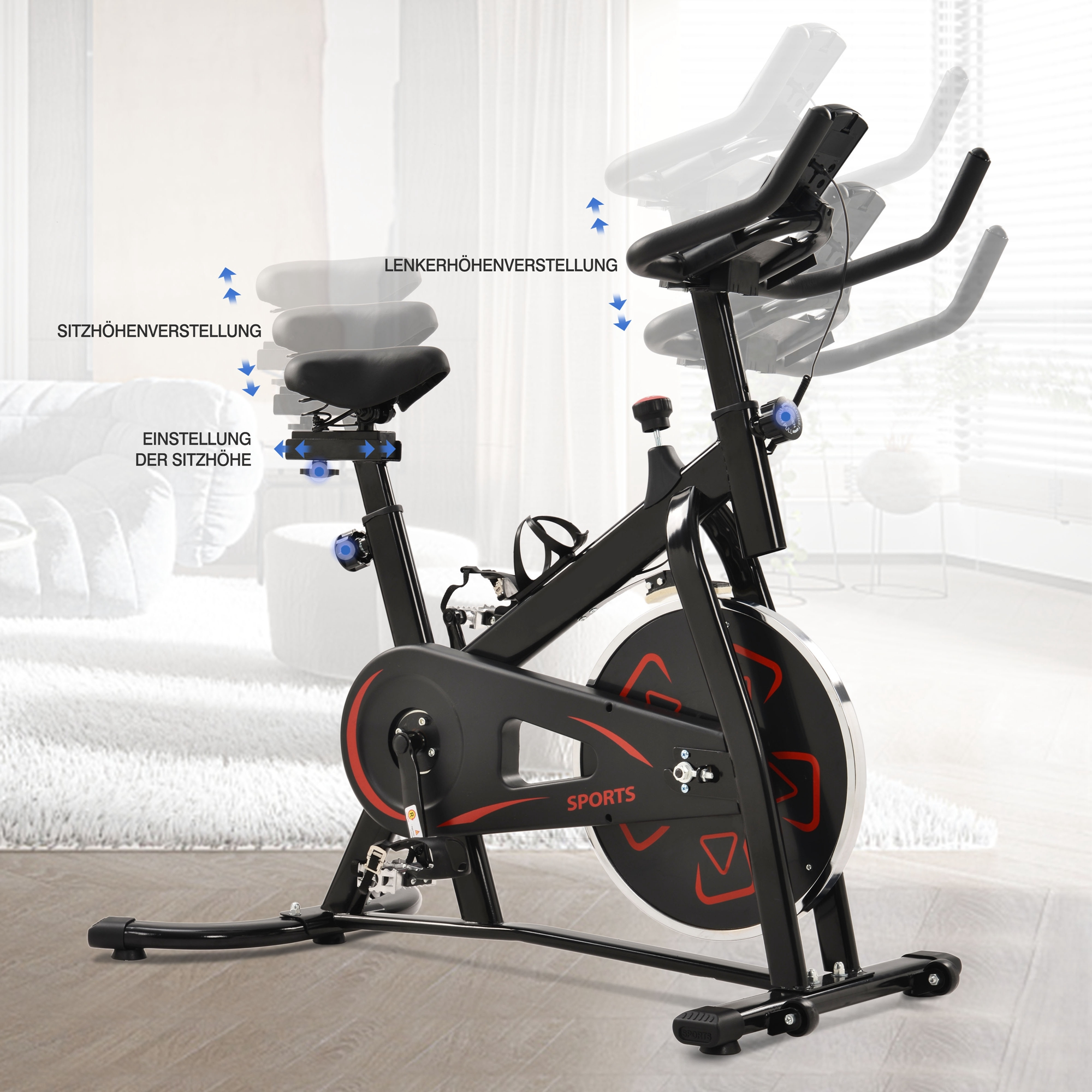 MERAX MR-FTBK-Model S6 Heimtrainer, Schwarz