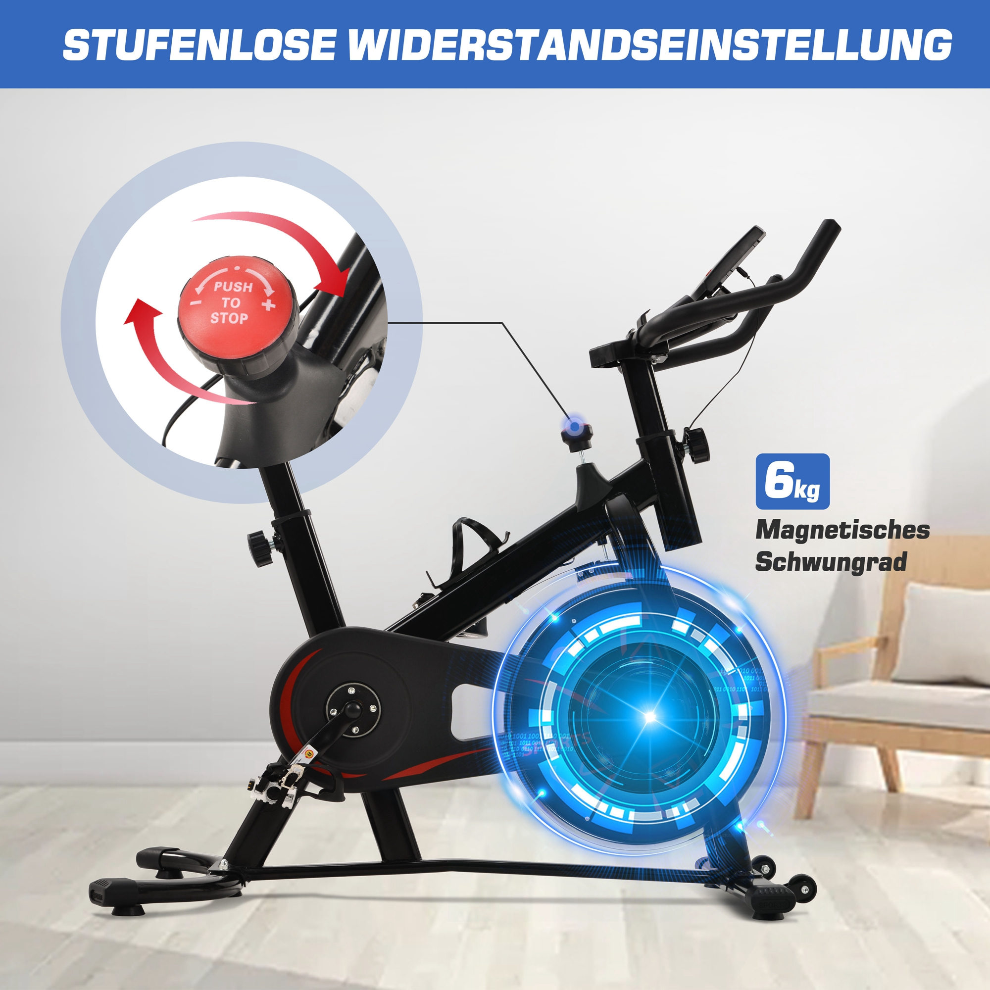 MERAX MR-FTBK-Model Heimtrainer, S6 Schwarz