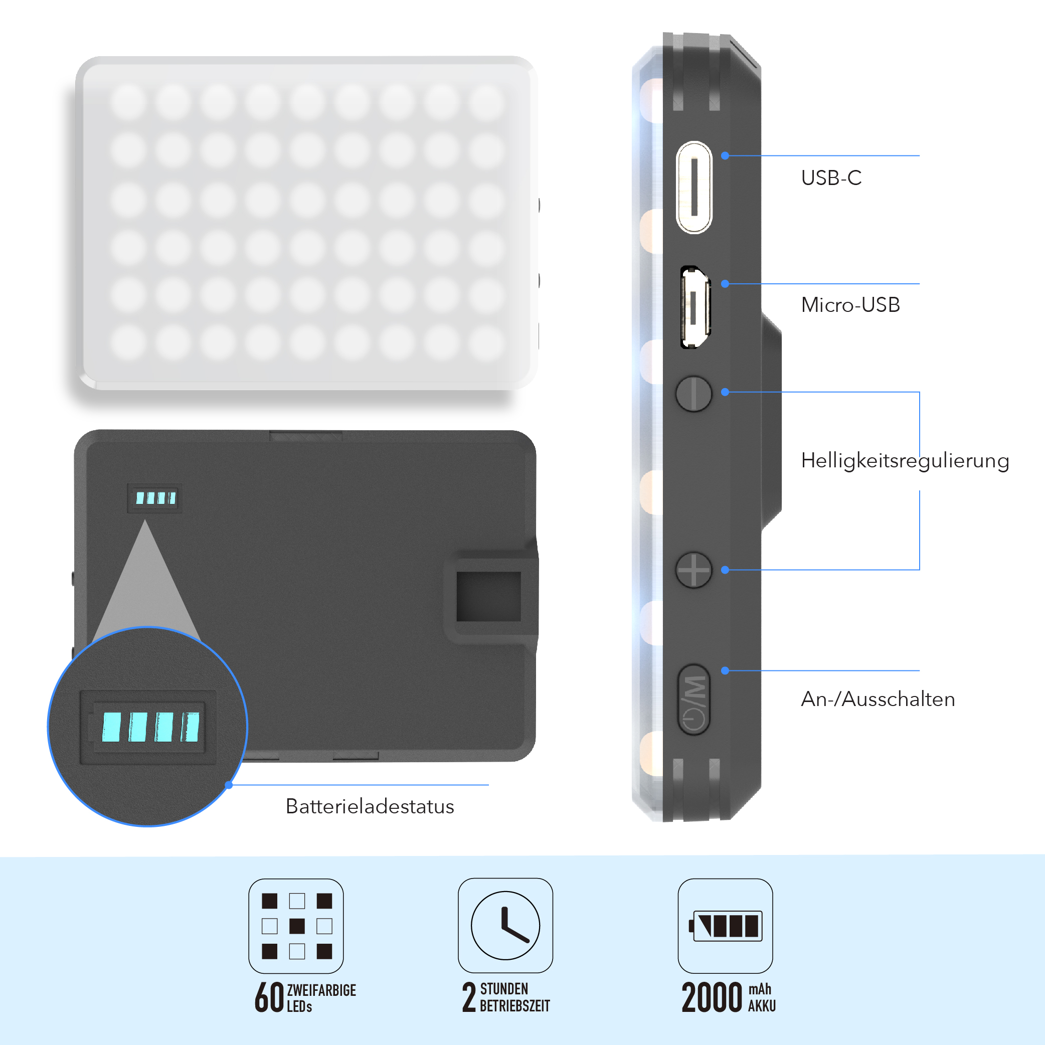 Smartphone mit Halter DIGIPOWER ACHIEVER Licht Smartphone-Ständer