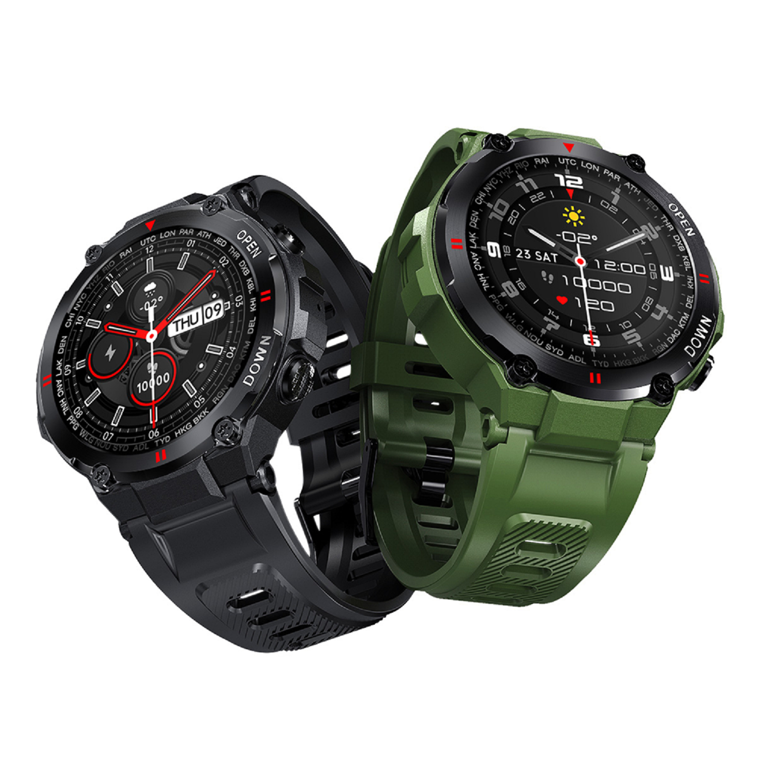 KAREN M K22 Schwarz Silikon, Schwarz Smartwatch