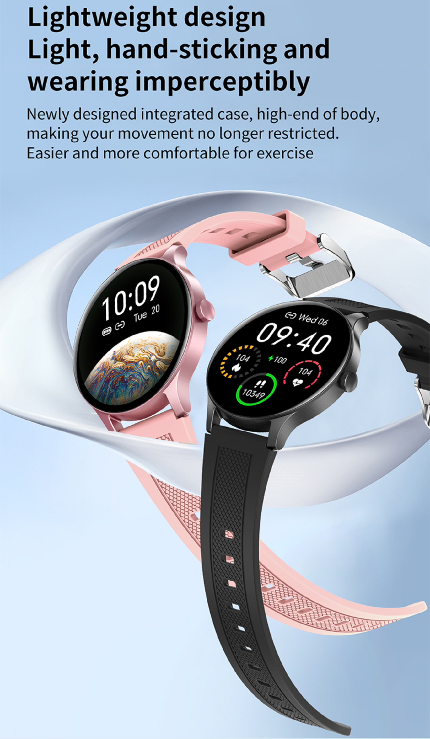 M Smartwatch KAREN NY Schwarz 20 Silikon,