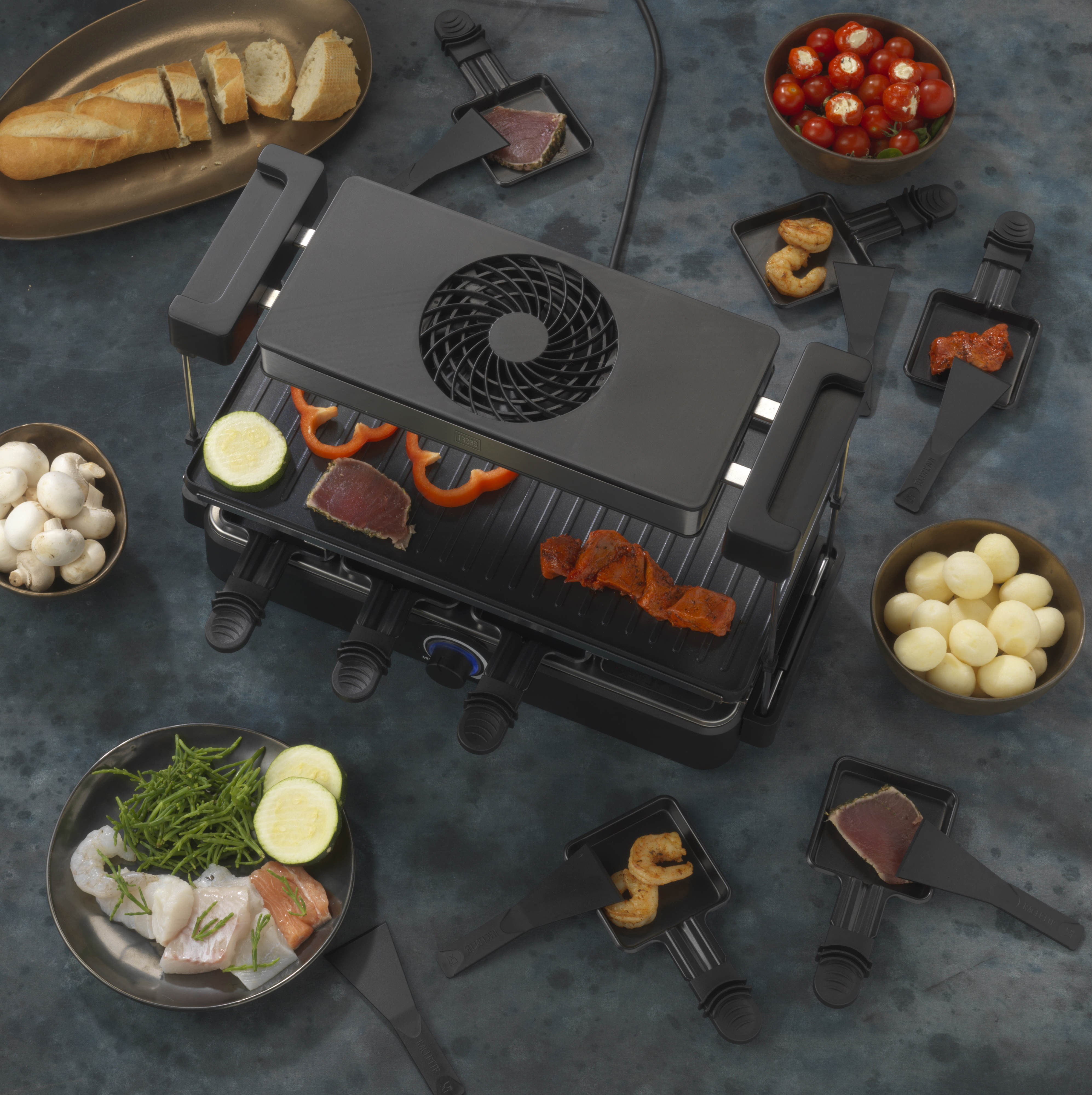 TREBS 15110 mit Gourmet-Chefgrill Raclette - - Dunstabzug