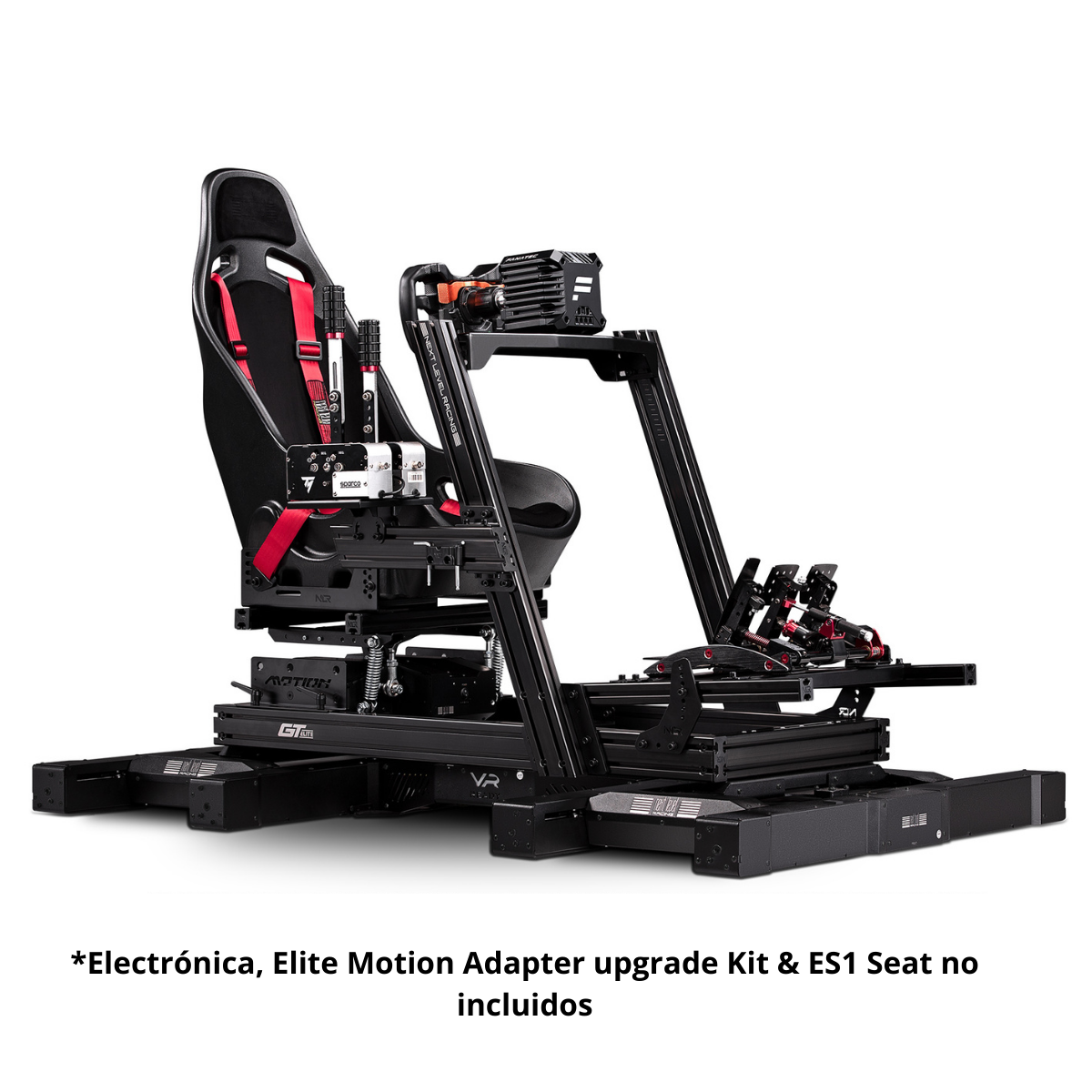 Silla gaming - NEXT LEVEL RACING GTElite Aluminium Simulator Cockpit - Wheel Plate Edition, hasta 150 kg, Negro