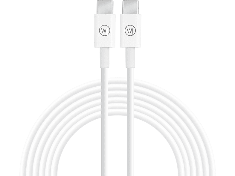 WICKED CHILI 1m USB C auf Typ C Ladekabel (3A / 20V / 60W) Fast Charge Kabel für iPad Pro, MacBook und Laptop, Ladekabel, 1 m, weiss