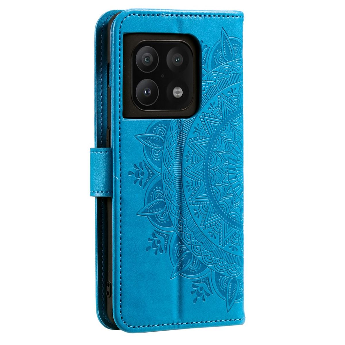 Blaue Handyhülle mit Mandala-Design.