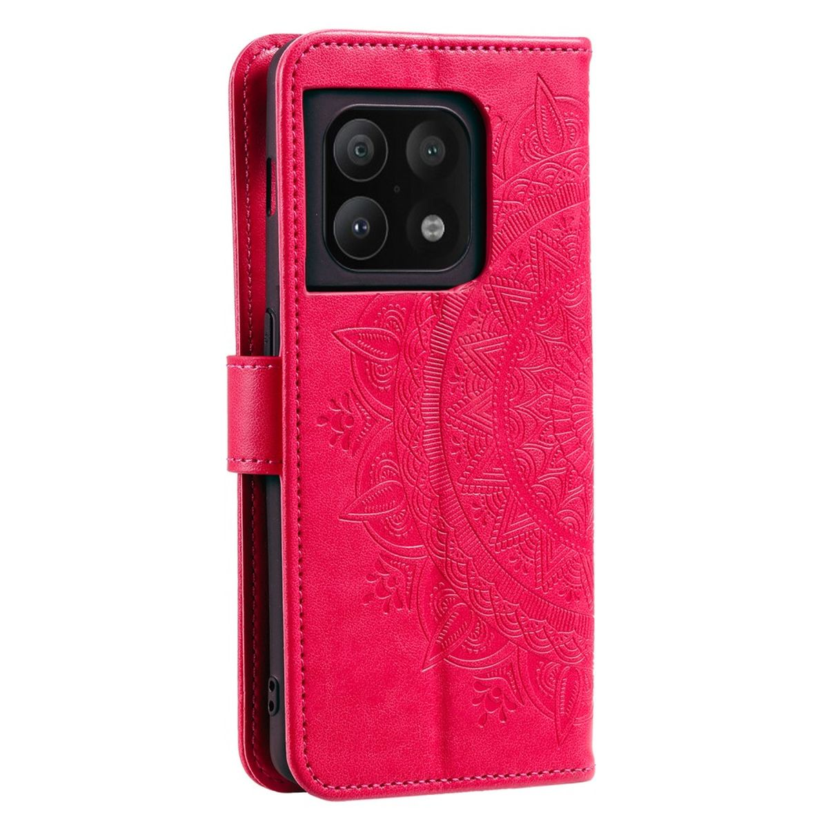 Pro Bookcover, COVERKINGZ Klapphülle OnePlus, 10 5G, Mandala Muster, mit Pink