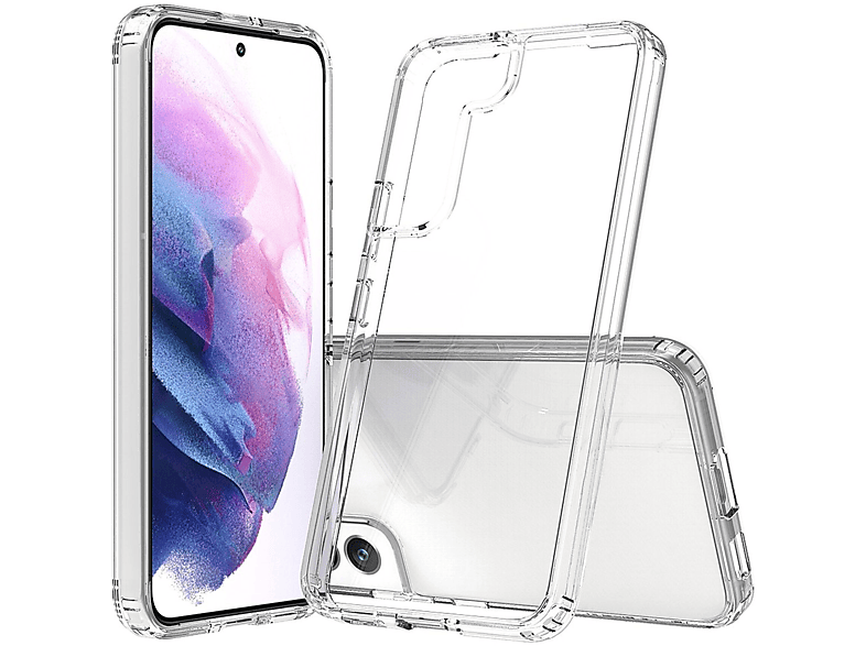 und S22, Backcover, COVERKINGZ mit Transparent Handycase Galaxy Display- Samsung, Kameraschutz,