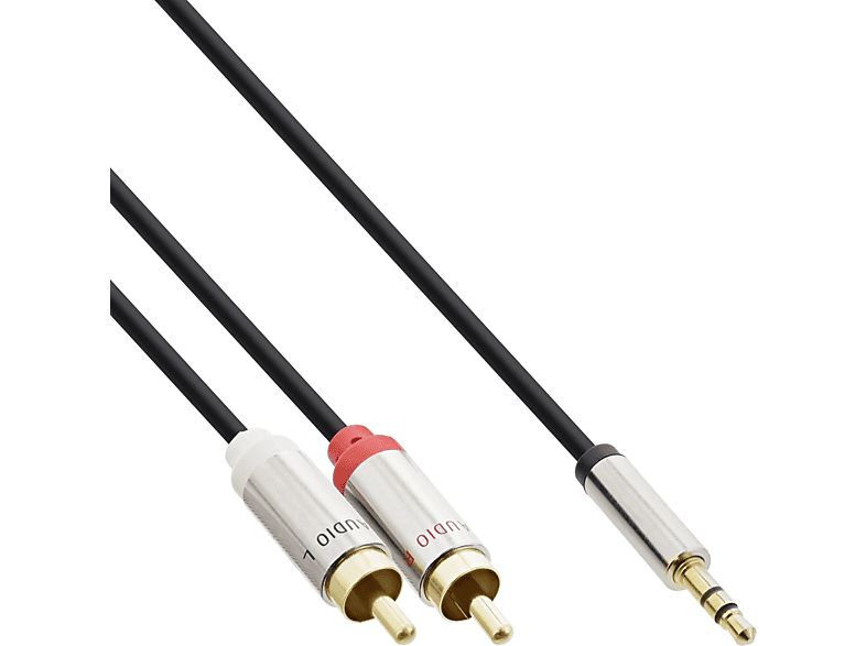 INLINE InLine® Slim Audio Kabel Klinke 3,5mm ST an 2x Cinch ST, 10m zu Cinch zu Klinke
