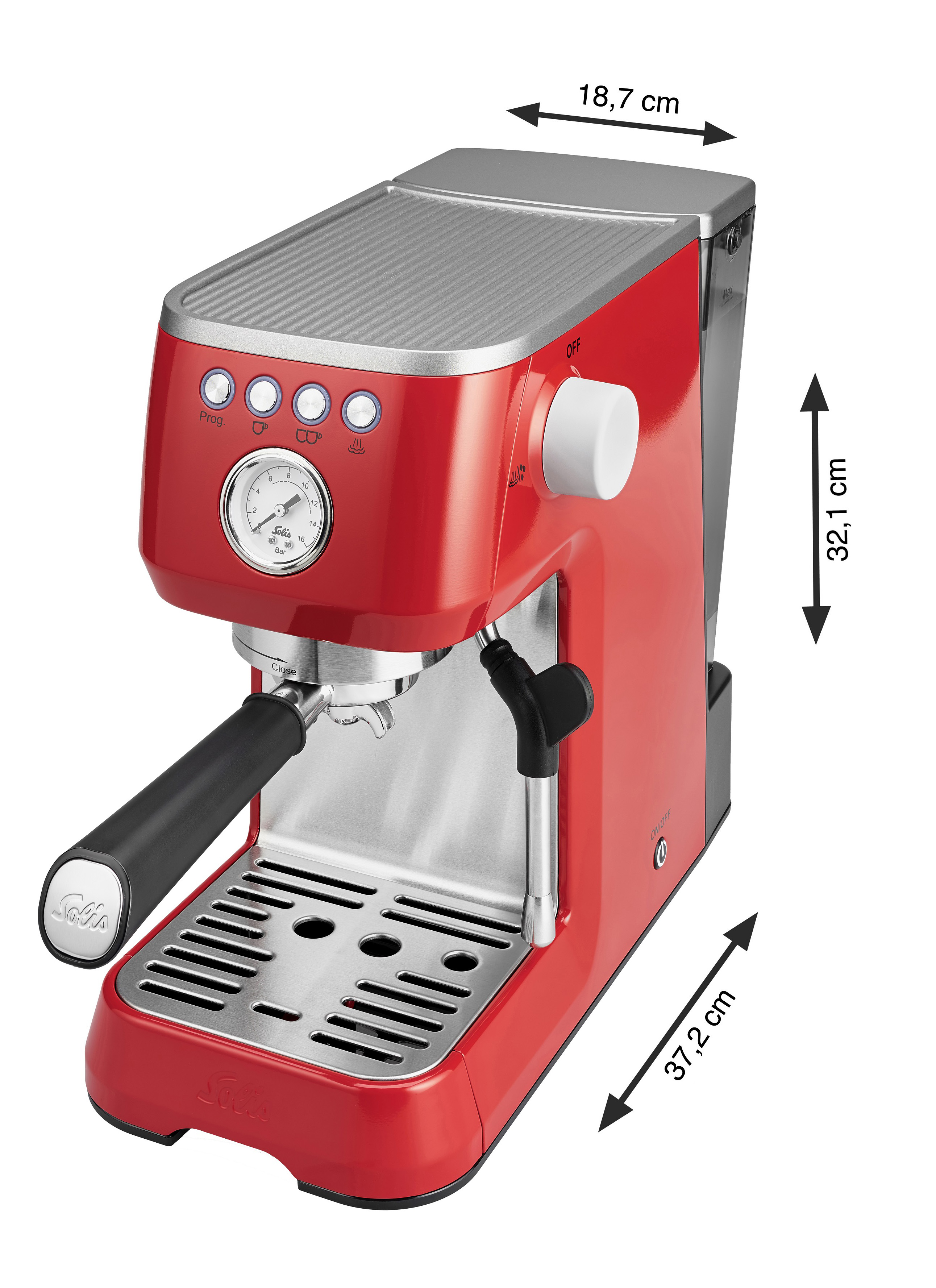 Espressomaschine | 1170 Milchaufschäumer | Plus Rot SWITZERLAND OF Barista Perfetta Siebträgermaschine SOLIS