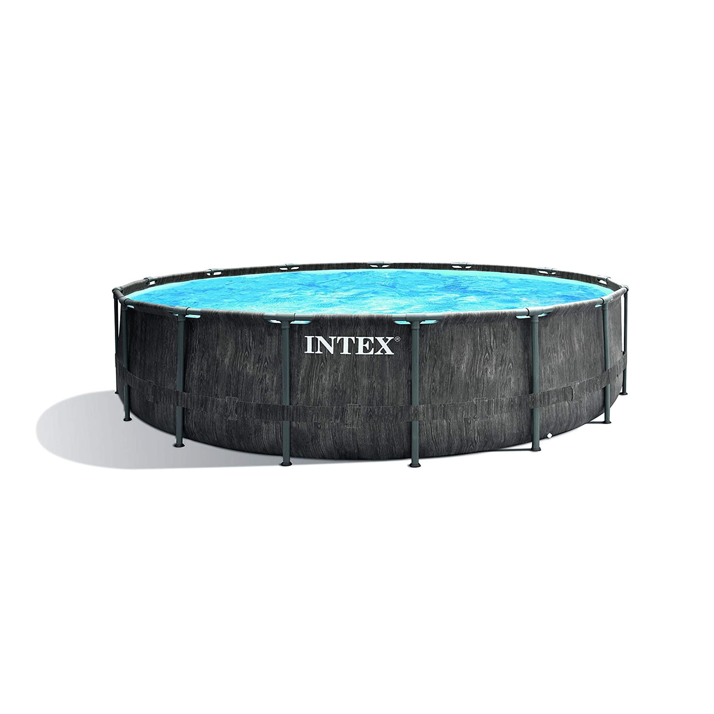 INTEX Greywood Frame Swimmingpool, braun Prism Pool
