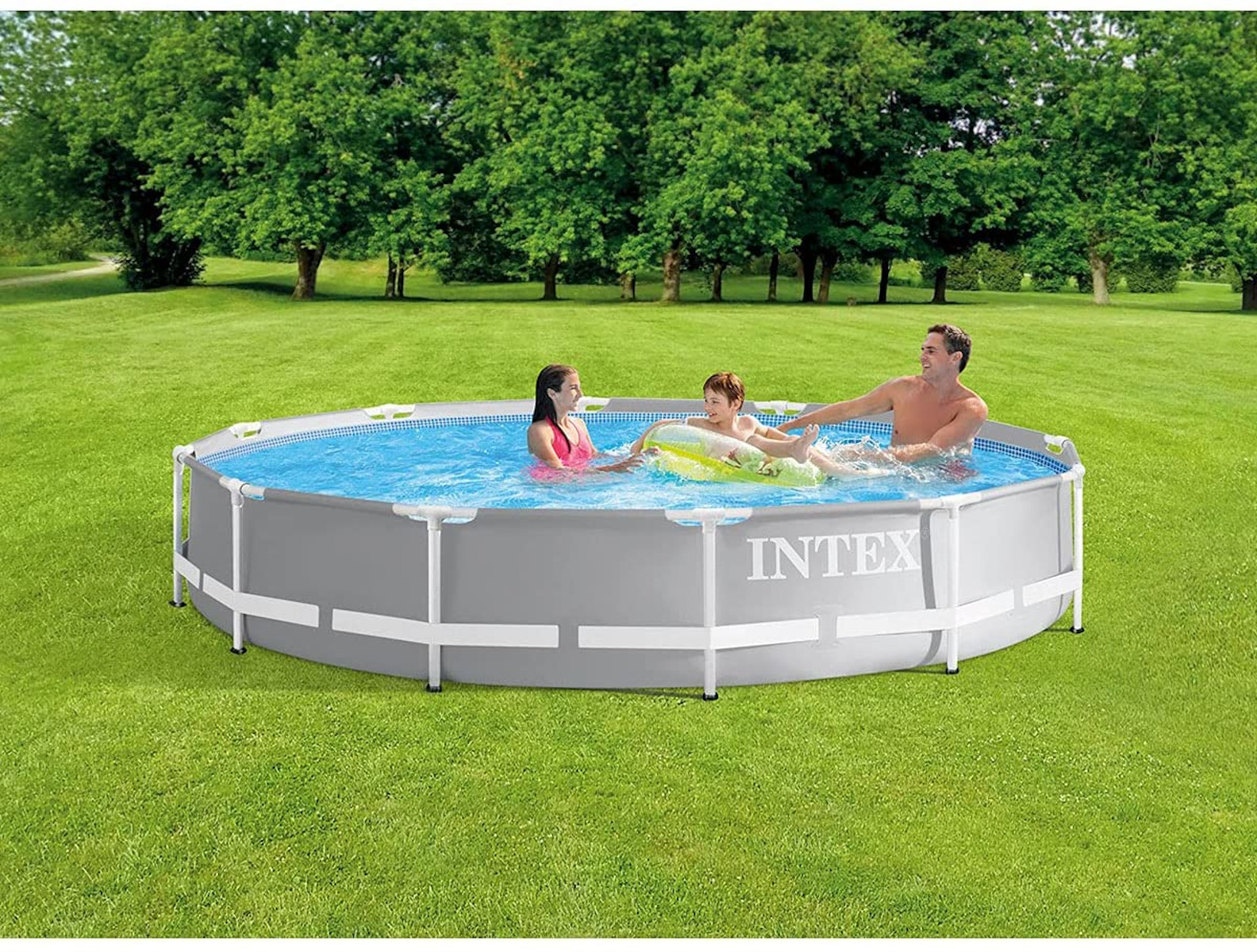 Pool INTEX aufblasbare Prism Frame + inkl. mehrfarbig Schwimmtiere Swimmingpool, GS-Filterpumpe