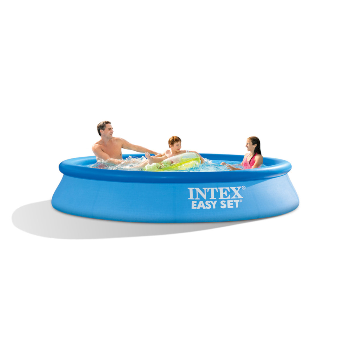 INTEX Easy Swimmingpool, + blau Set aufblasbare Pumpe inkl. Schwimmtiere 305x61cm