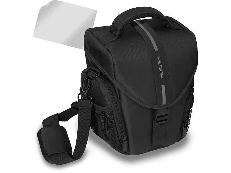 Pedea Kameratasche Essex für Spiegelreflexkamera DSLR SLR Fototasche für DLSM Systemkamera Objektive und Zubehör mit Regenschutzhülle, Gr. L gelb
