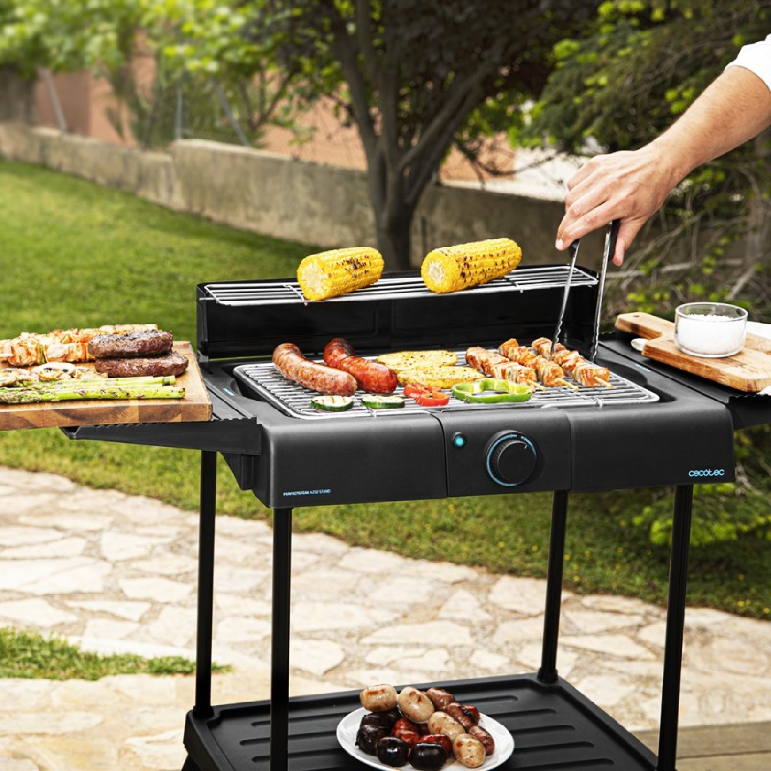 Barbacoa eléctrica - CECOTEC 3049 PERFECTSTEAK 4200 STAND, 2400 W, Negro