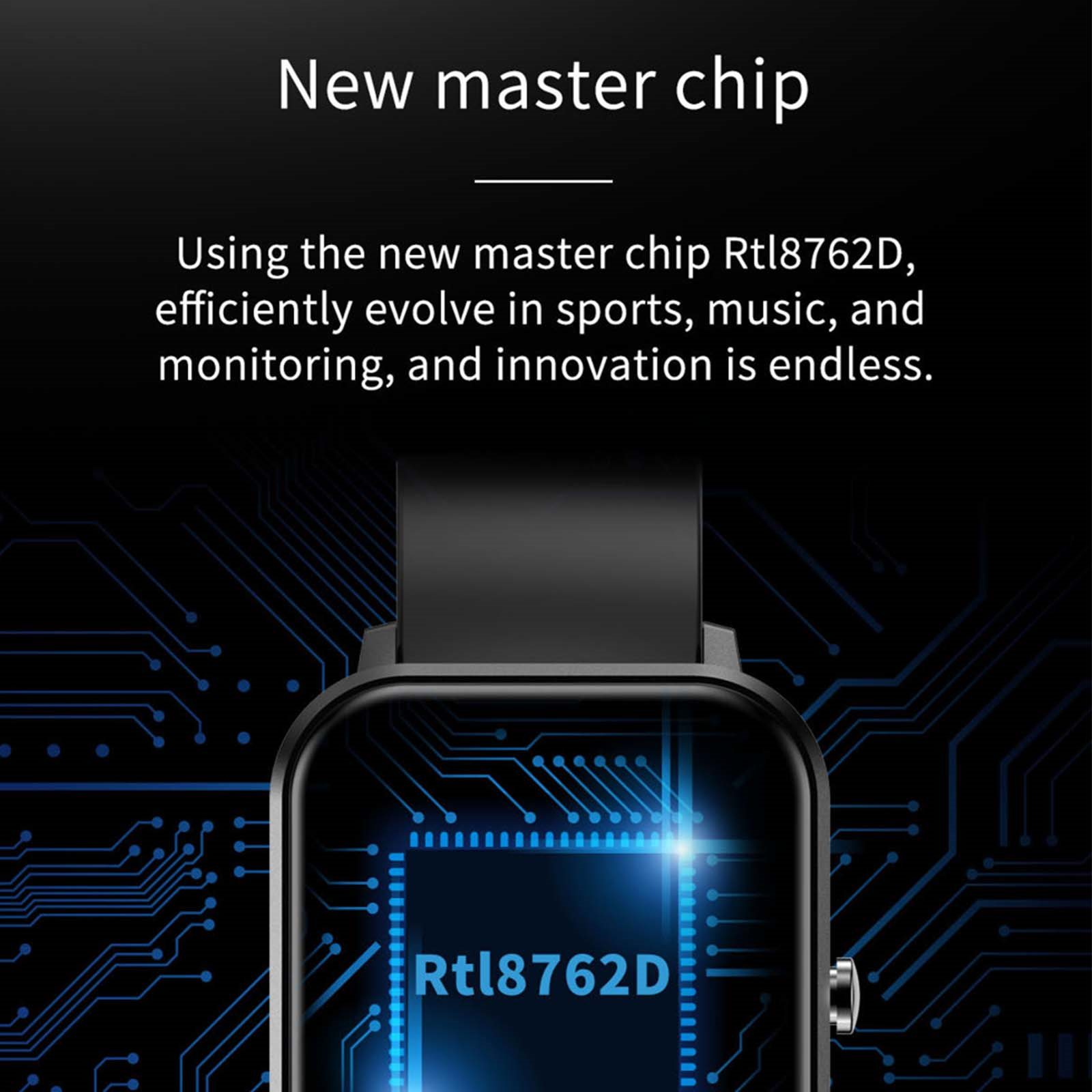 Silikon, RS-SW46 RIVERSONG schwarz Smartwatch Aluminium