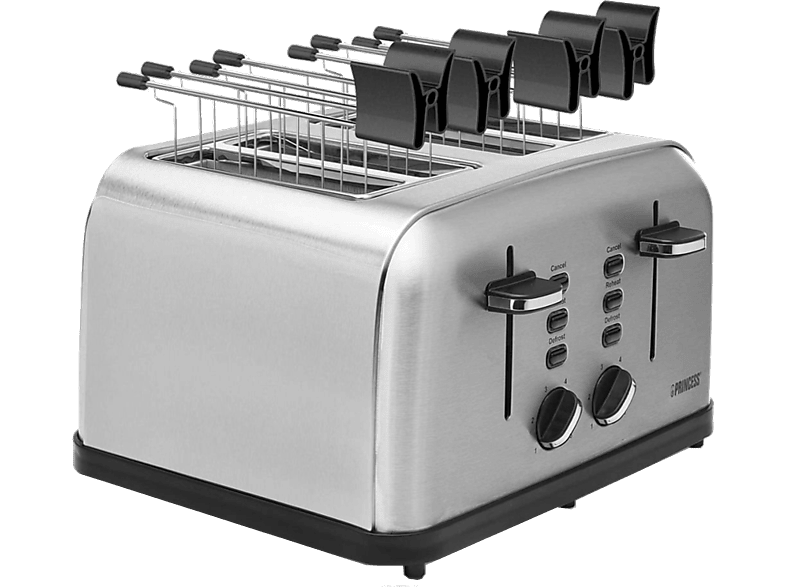 PRINCESS 418384 Toaster Grau (1750 Watt, Schlitze: 4)