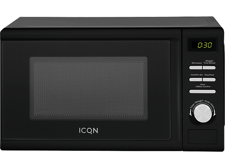 ICQN 20 L, 700 W, 5 Leistungsstufen, 8 Automatikprogramme, Gewicht und zeitgesteuerte Auftauen Mikrowelle (700 Watt)