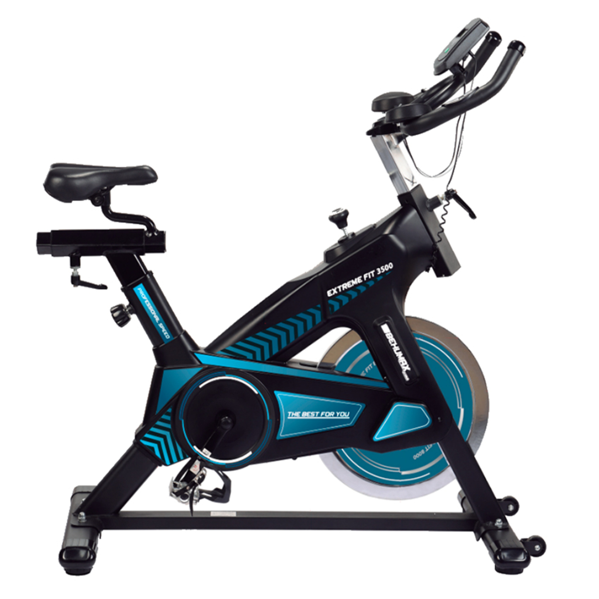 Bicicleta de Spinning - BEHUMAX Extreme Fit 3500 behumax con volante de inercia de 25 kg, pulsómetro display LCD y función SCAN