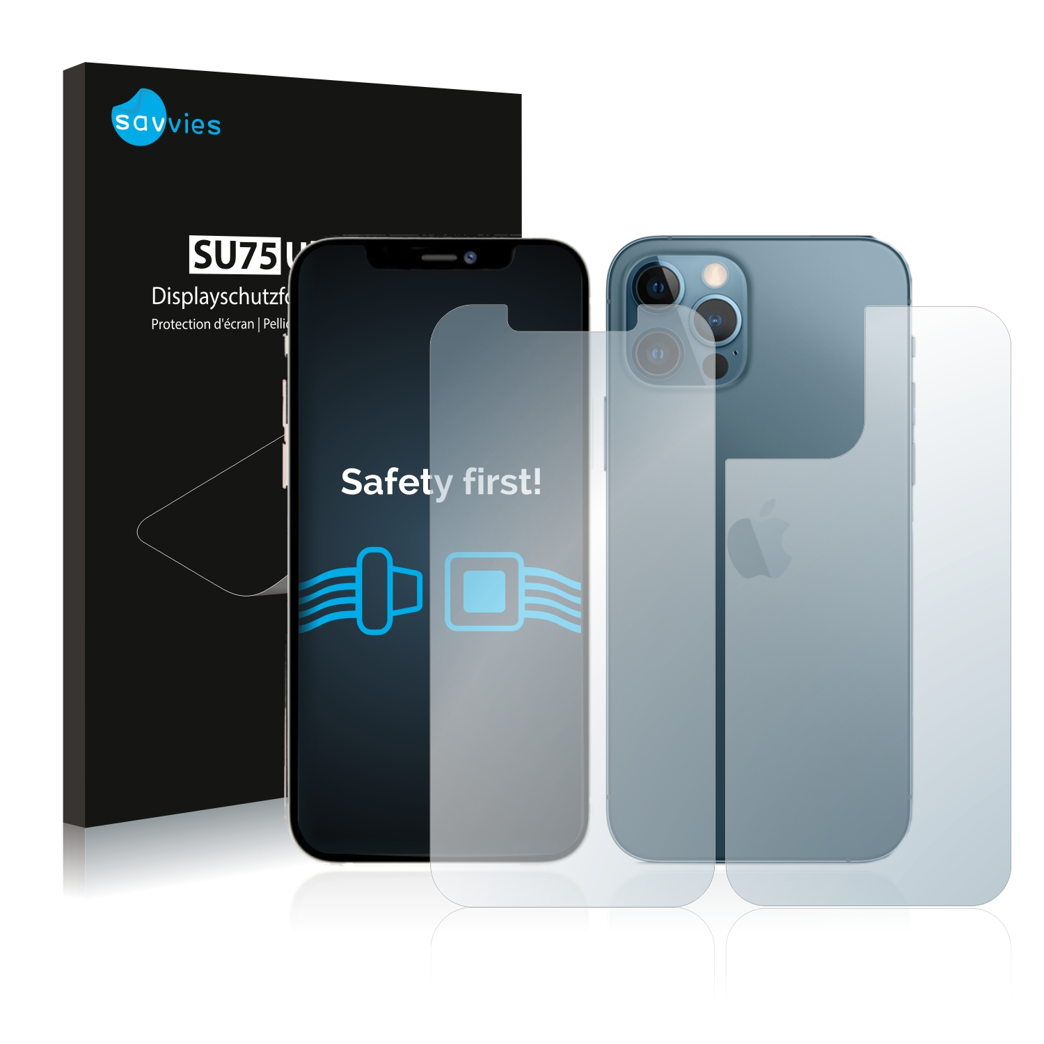 Pro Apple iPhone Schutzfolie(für 12 Max) klare SAVVIES 18x