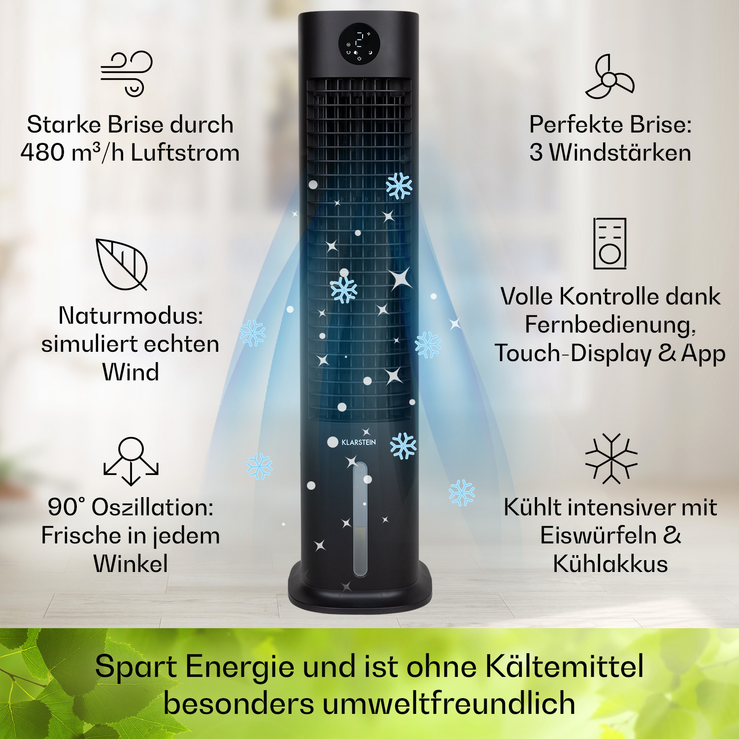 Humidificador  - Skytower KLARSTEIN, Negro