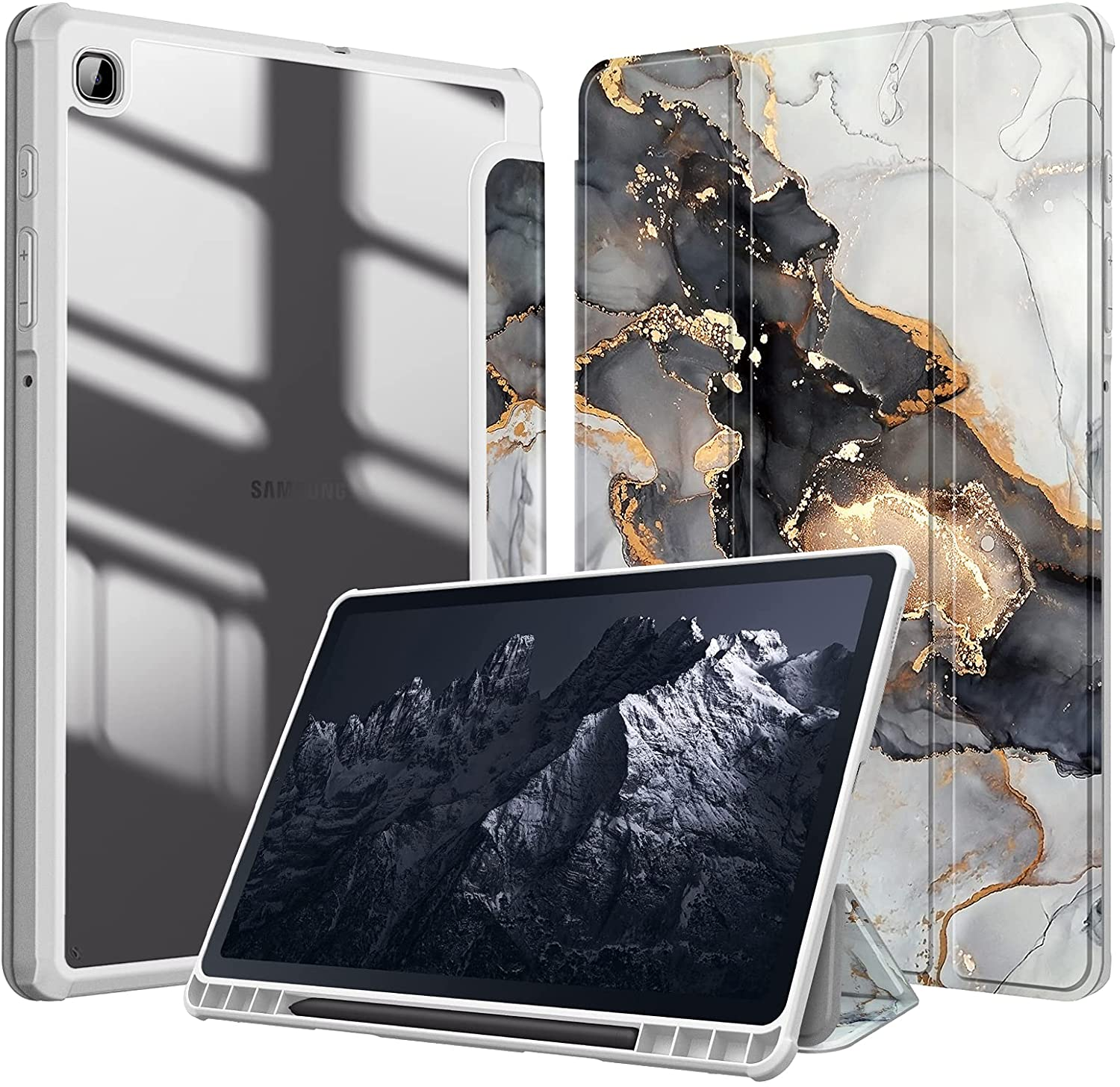 FINTIE Hülle Marmor für Trübe Bookcover Tablethülle Samsung Polyurethan, Thermoplastisches