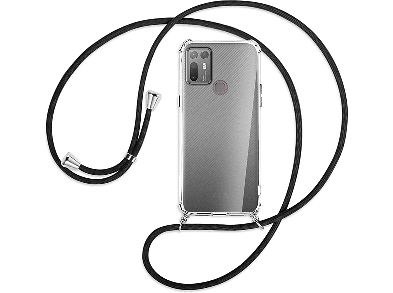 Silber Schwarz HTC, Umhänge-Hülle Backcover, MORE Desire20 ENERGY Kordel, / mit MTB Plus,