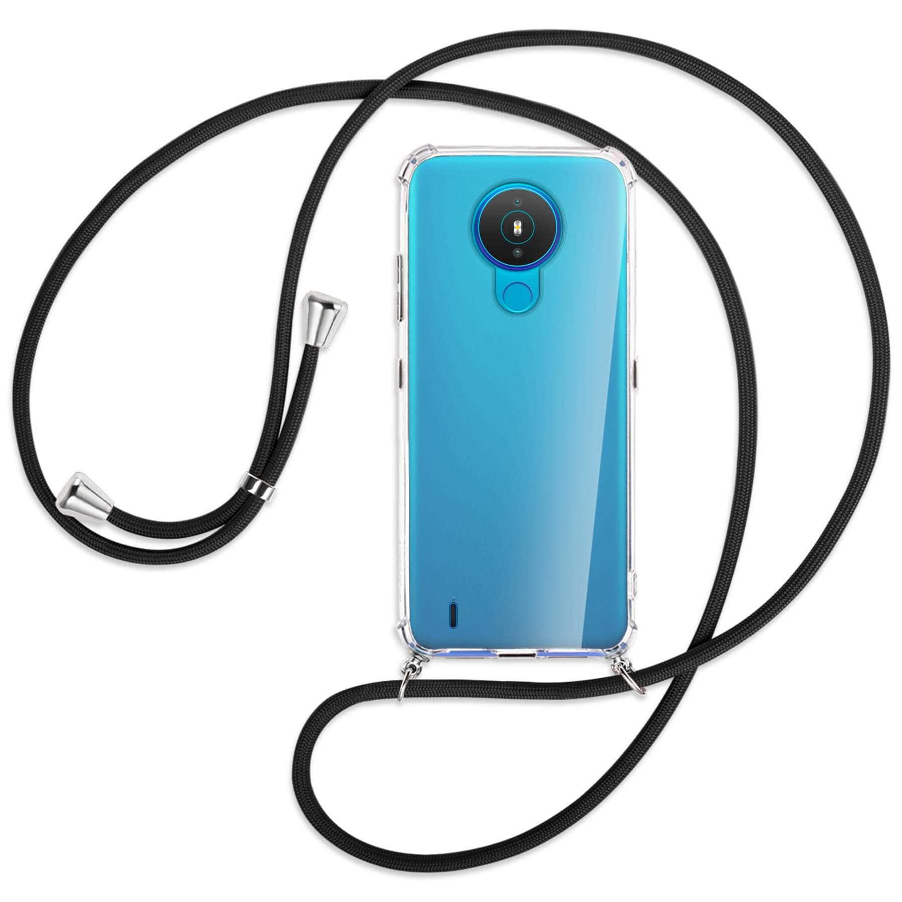 Schwarz Kordel, ENERGY / mit MTB Umhänge-Hülle Nokia, 1.4, MORE Backcover, Silber
