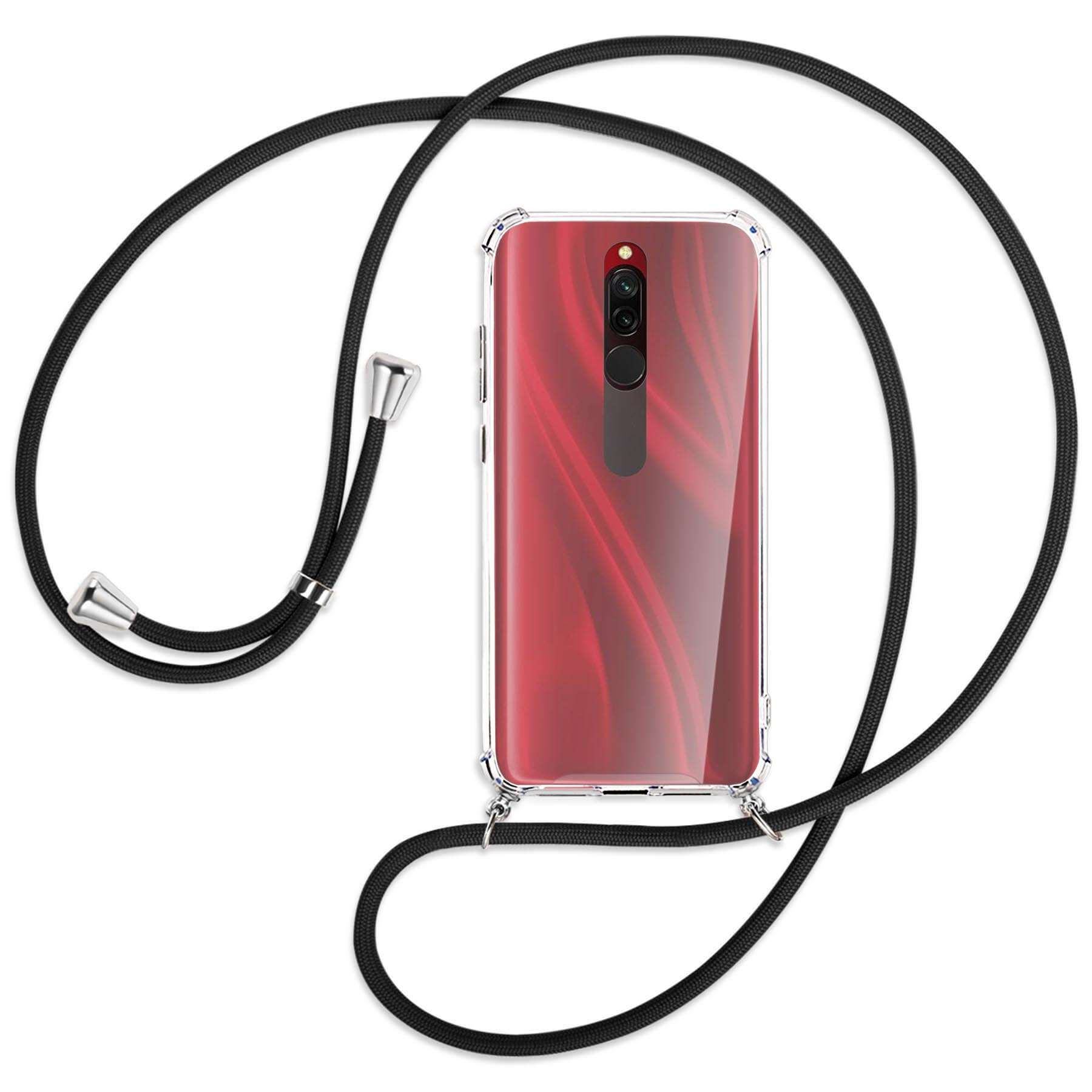 Schwarz MTB Silber mit Redmi Umhänge-Hülle ENERGY 8, Xiaomi, / Backcover, Kordel, MORE
