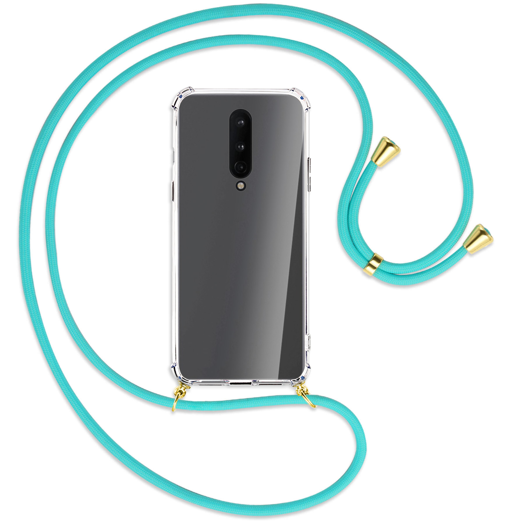 8, Gold Kordel, mit Umhänge-Hülle OnePlus, MORE ENERGY MTB / Türkis Backcover,