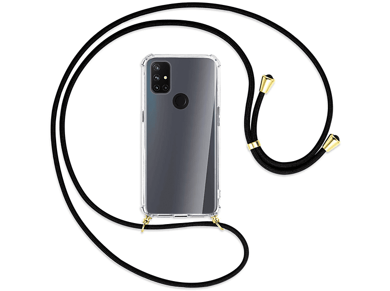MTB MORE mit Gold Umhänge-Hülle ENERGY Schwarz OnePlus, Backcover, N10 / Kordel, Nord 5G
