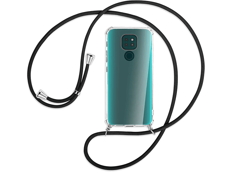 Moto / Backcover, Umhänge-Hülle ENERGY Schwarz Kordel, MORE Motorola, mit Play, G9 Silber MTB
