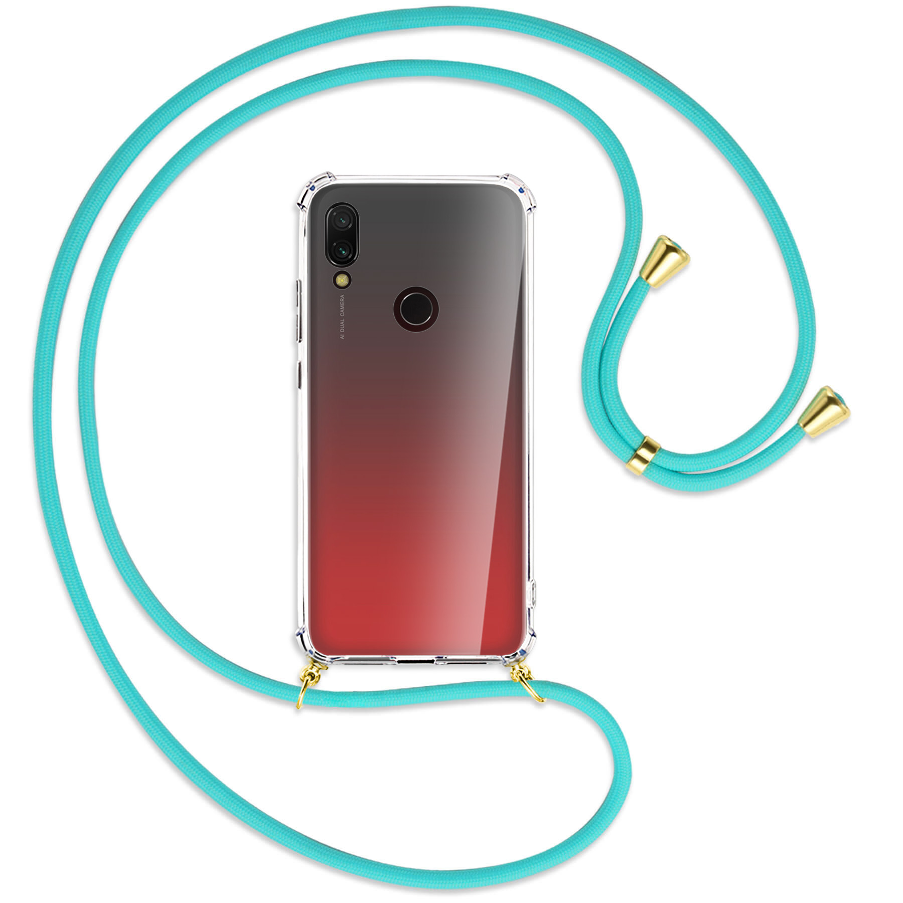 7, ENERGY / Backcover, Redmi Gold MTB Xiaomi, Türkis mit Kordel, MORE Umhänge-Hülle