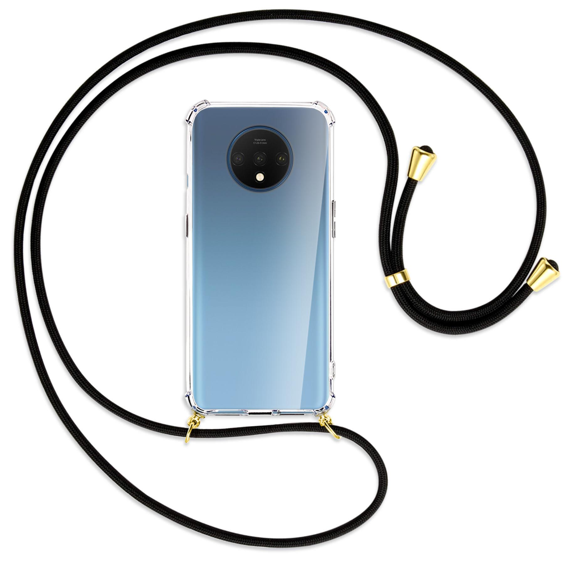 OnePlus, / MTB 7T, Kordel, MORE Backcover, Umhänge-Hülle Schwarz ENERGY mit Gold