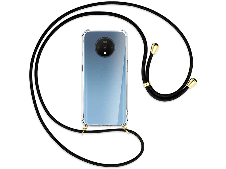 OnePlus, / MTB 7T, Kordel, MORE Backcover, Umhänge-Hülle Schwarz ENERGY mit Gold