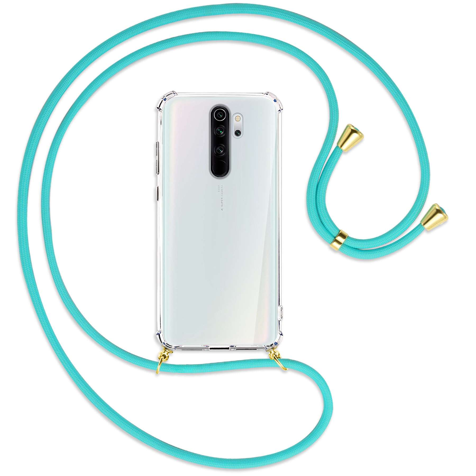 Türkis 8 Redmi Pro, / Note Umhänge-Hülle Backcover, mit Xiaomi, Kordel, MORE MTB ENERGY Gold